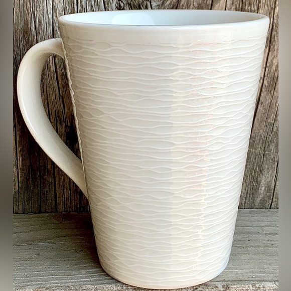 Noritake Textured WoW Swirl White on White Coffee Mug - Picture 6 of 10